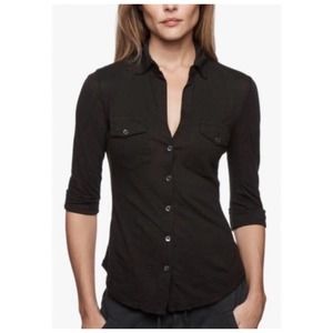 James Perse Black Button down Shirt size XS